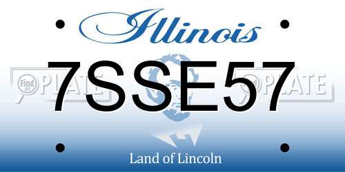 7SSE57 Illinois License Plate