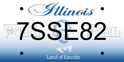 7SSE82 Illinois License Plate
