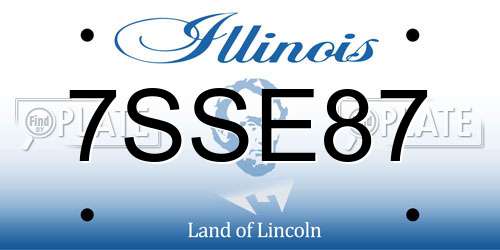 7SSE87 Illinois License Plate