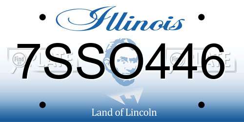 7SSO446 Illinois License Plate