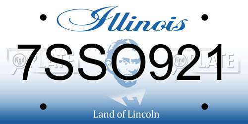 7SSO921 Illinois License Plate