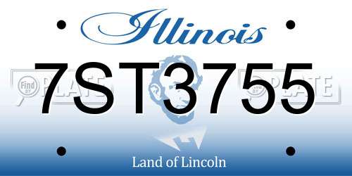 7ST3755 Illinois License Plate
