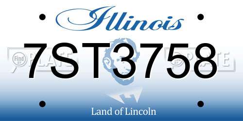 7ST3758 Illinois License Plate