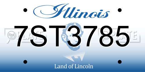 7ST3785 Illinois License Plate