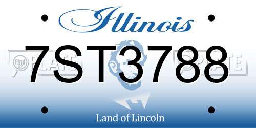 7ST3788 Illinois License Plate