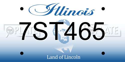 7ST465 Illinois License Plate