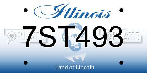 7ST493 Illinois License Plate