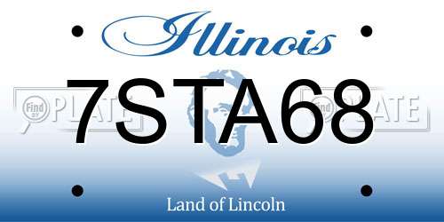 7STA68 Illinois License Plate