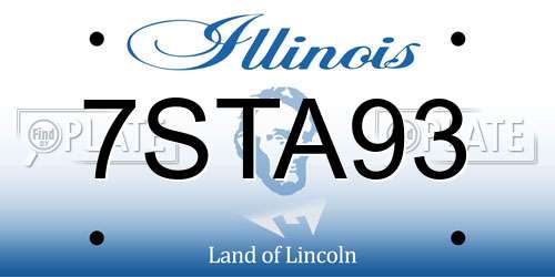 7STA93 Illinois License Plate