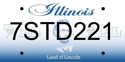 7STD221 Illinois License Plate
