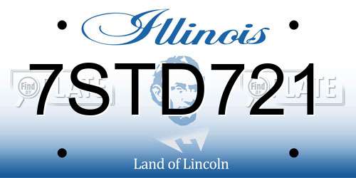 7STD721 Illinois License Plate