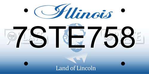 7STE758 Illinois License Plate