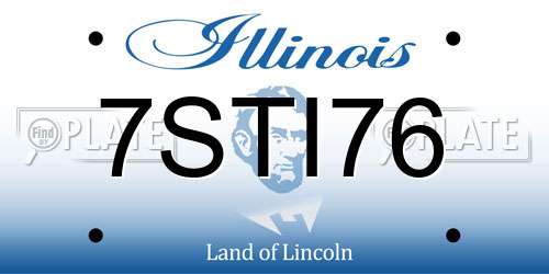 7STI76 Illinois License Plate