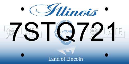 7STQ721 Illinois License Plate