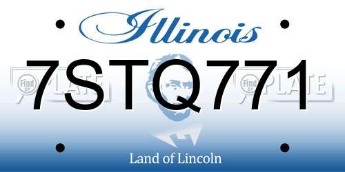 7STQ771 Illinois License Plate