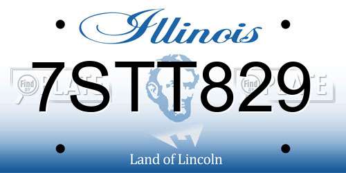 7STT829 Illinois License Plate