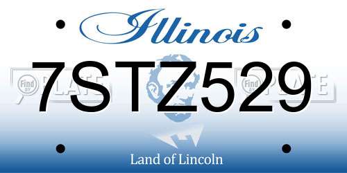 7STZ529 Illinois License Plate