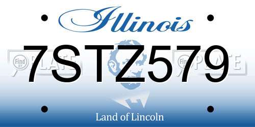 7STZ579 Illinois License Plate