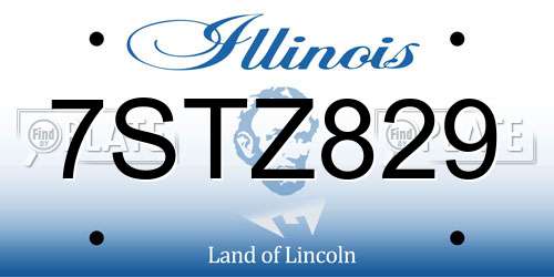 7STZ829 Illinois License Plate