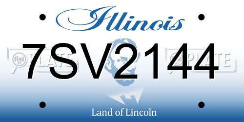 7SV2144 Illinois License Plate