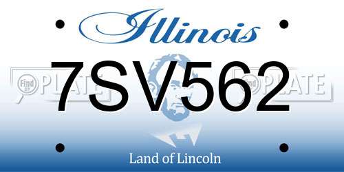 7SV562 Illinois License Plate