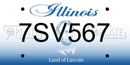 7SV567 Illinois License Plate
