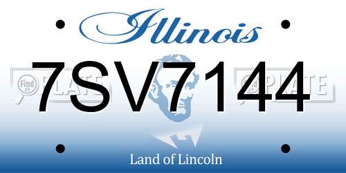 7SV7144 Illinois License Plate