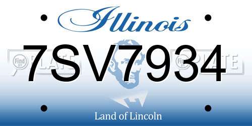 7SV7934 Illinois License Plate