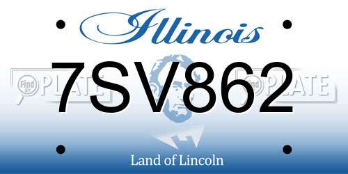 7SV862 Illinois License Plate