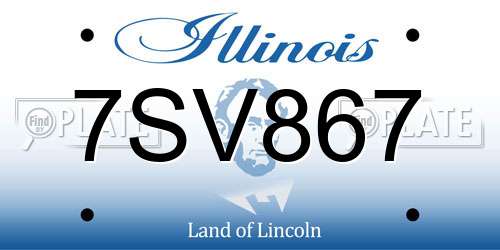 7SV867 Illinois License Plate
