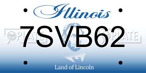 7SVB62 Illinois License Plate