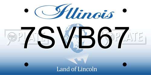 7SVB67 Illinois License Plate