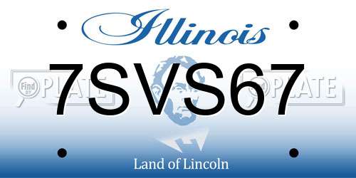 7SVS67 Illinois License Plate