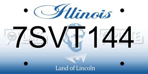 7SVT144 Illinois License Plate