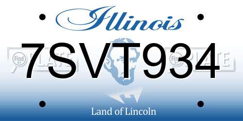 7SVT934 Illinois License Plate