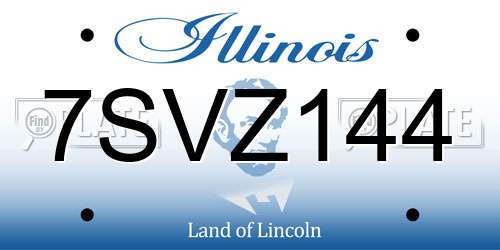 7SVZ144 Illinois License Plate