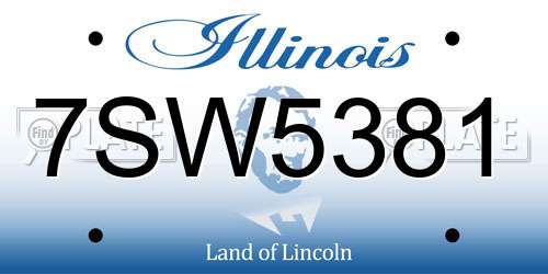 7SW5381 Illinois License Plate