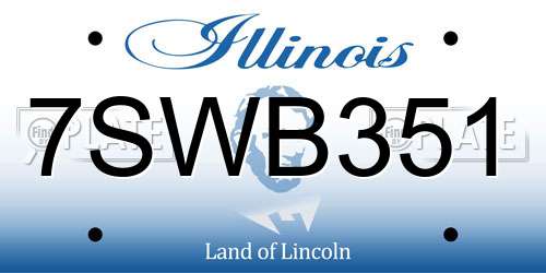 7SWB351 Illinois License Plate