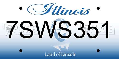7SWS351 Illinois License Plate