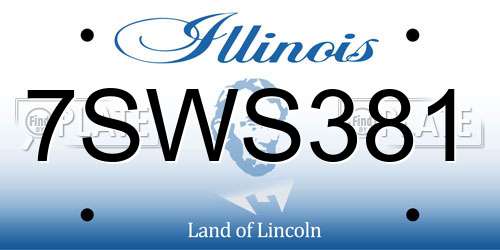 7SWS381 Illinois License Plate