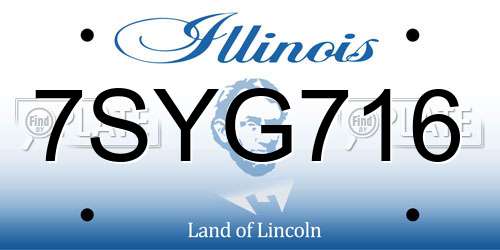 7SYG716 Illinois License Plate