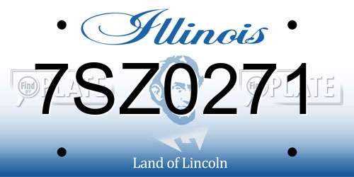 7SZ0271 Illinois License Plate