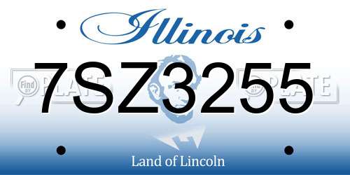 7SZ3255 Illinois License Plate