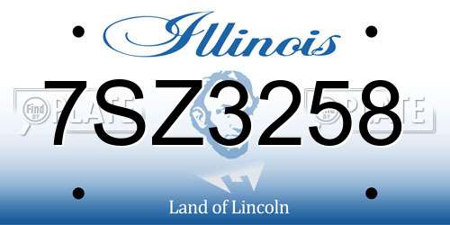 7SZ3258 Illinois License Plate