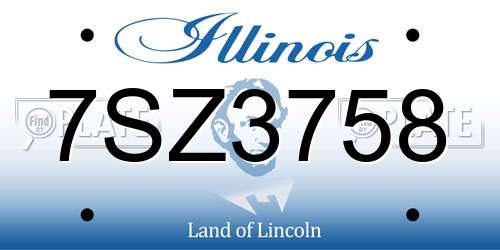7SZ3758 Illinois License Plate