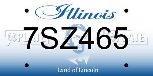 7SZ465 Illinois License Plate