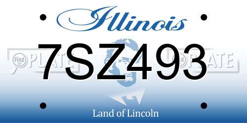 7SZ493 Illinois License Plate