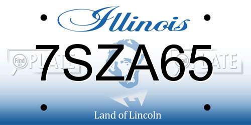 7SZA65 Illinois License Plate