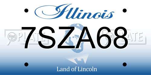 7SZA68 Illinois License Plate