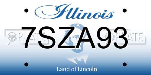 7SZA93 Illinois License Plate